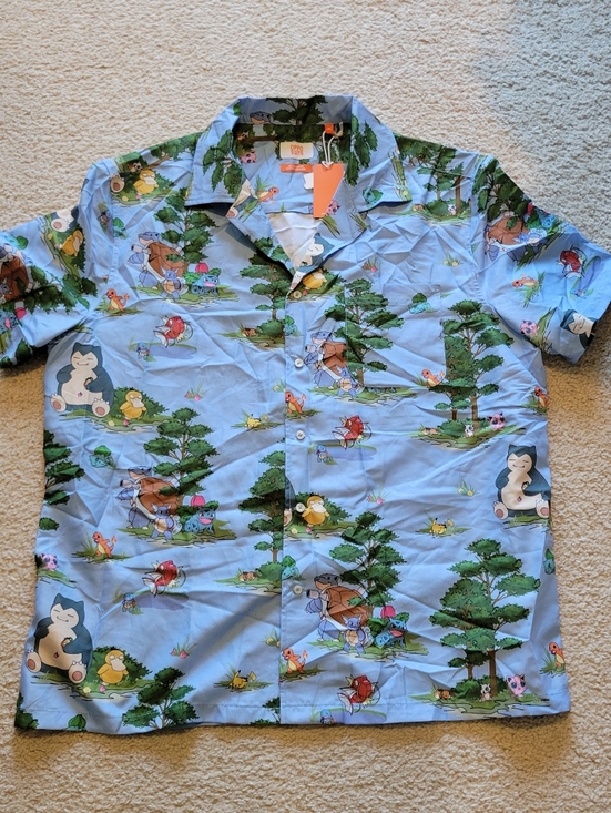 Oppo Other - Oppo Light Blue Pokemon Scene Short Sleeve Button-Up Shirt